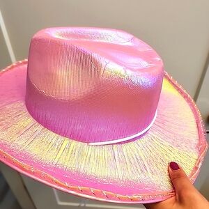 TWO PINK COWBOY LIGHT UP HAT